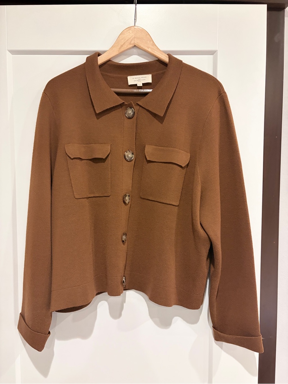 Sezane Betty Hazelnut Knit Cardigan